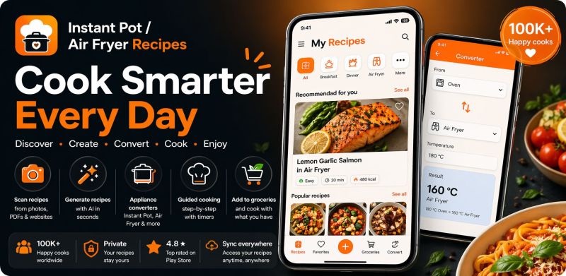 Application de recettes pour Instant Pot / friteuse à air
